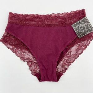 Wilshire Montana Women’s Panties Burgundy Lace M New